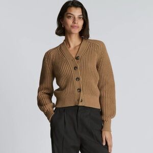 Everlane Texture Cotton Cardigan in Cappuccino, XS